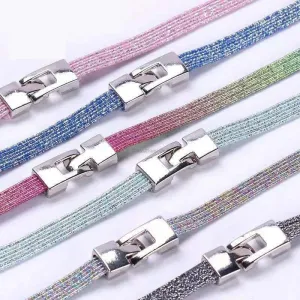 1 Pair Shiny Interlocking Elastic Shoelaces