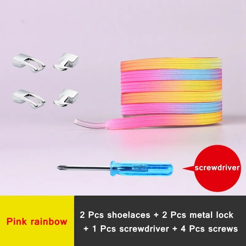 1 Pair Shiny Interlocking Elastic Shoelaces