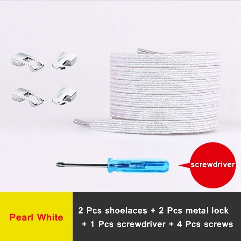 1 Pair Shiny Interlocking Elastic Shoelaces