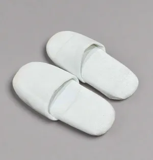 20 Pairs Disposable White Hotel Slippers for Guests; Closed Toe Slippers for Women and Men (US 10)