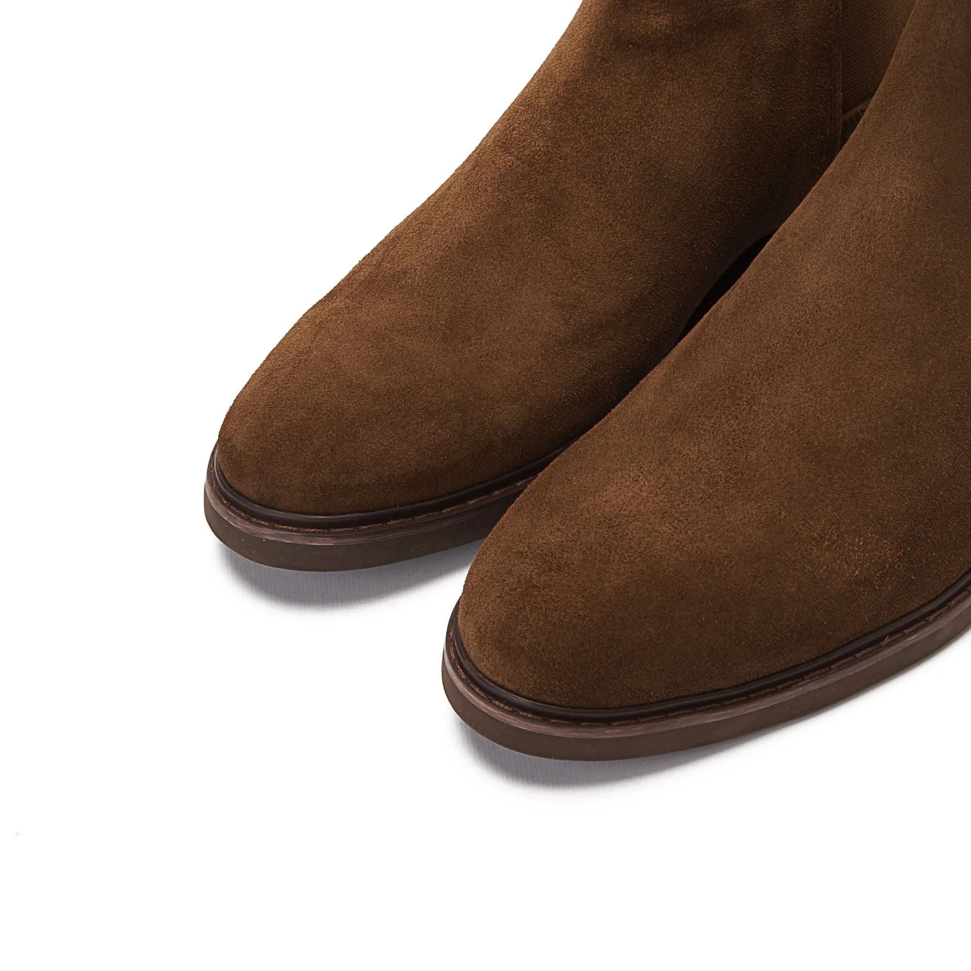 Achilles Signature Premium Suede Chelsea Boots - Cafe