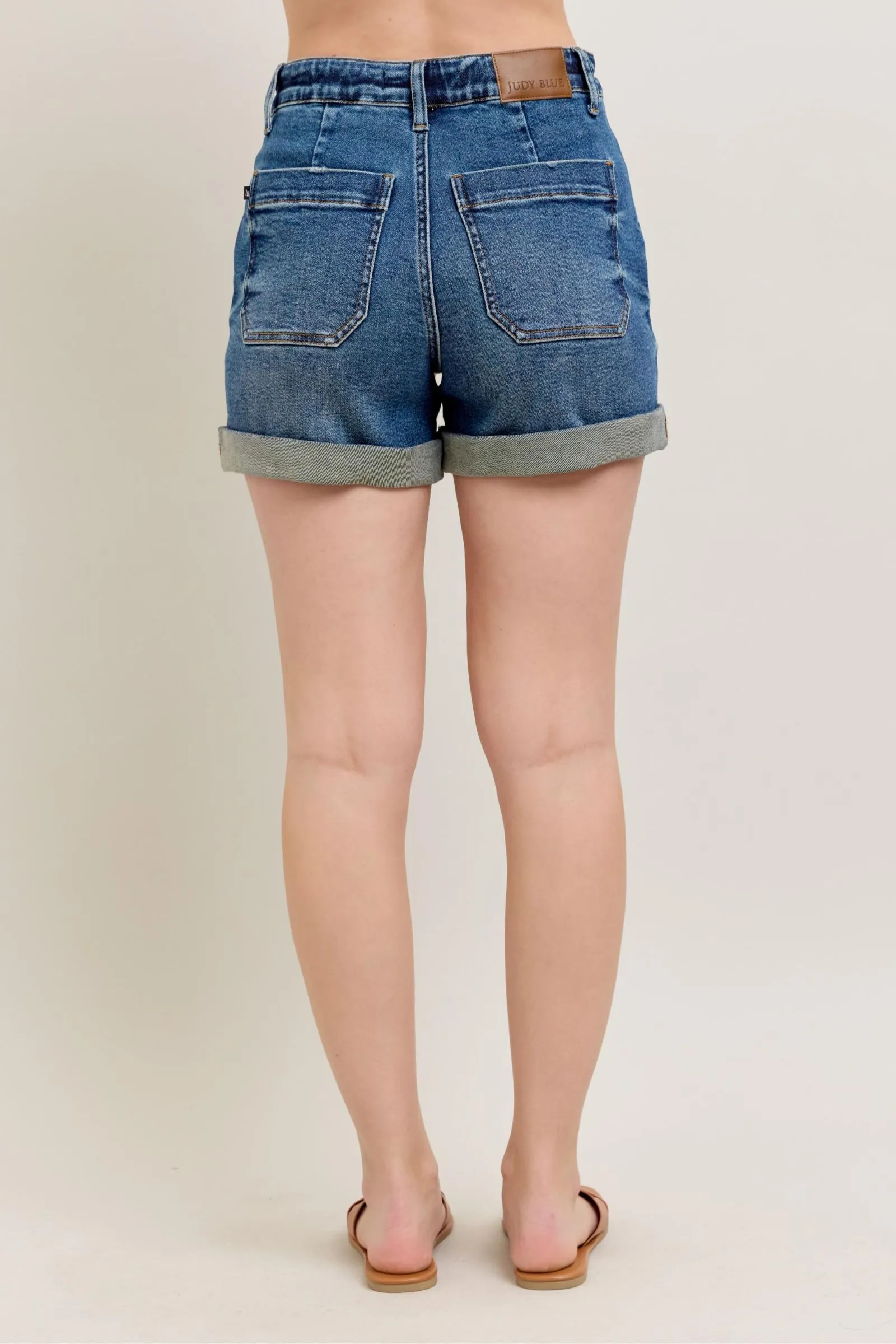 Adventure Calls Judy Blue Full Size High Rise Cuff Denim Shorts