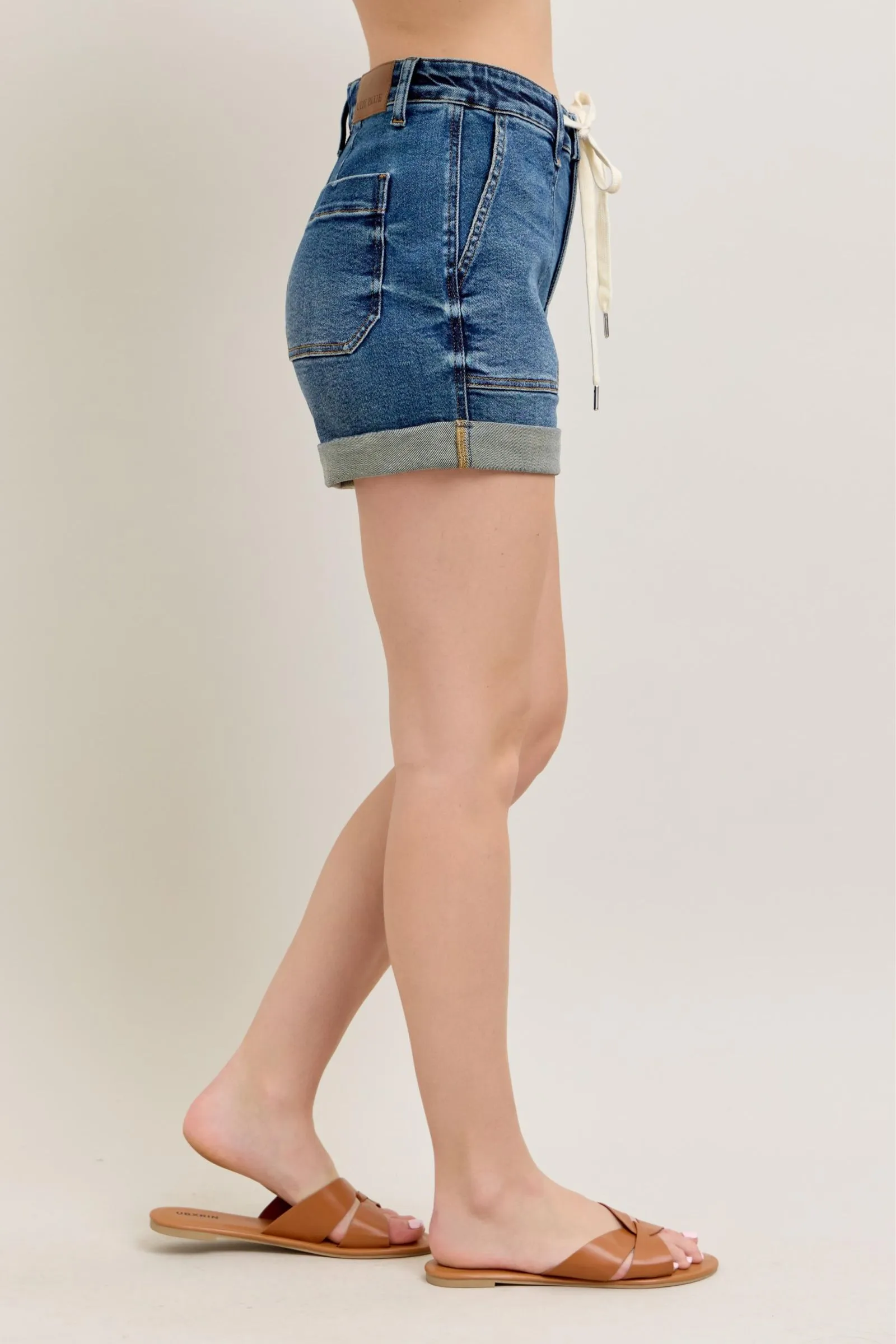 Adventure Calls Judy Blue Full Size High Rise Cuff Denim Shorts