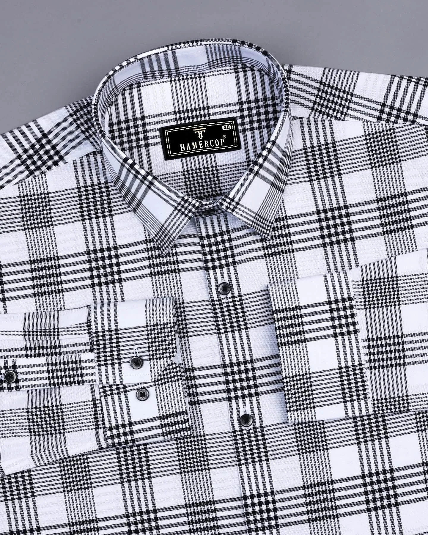 Alexis White With Black Check Oxford Cotton Shirt