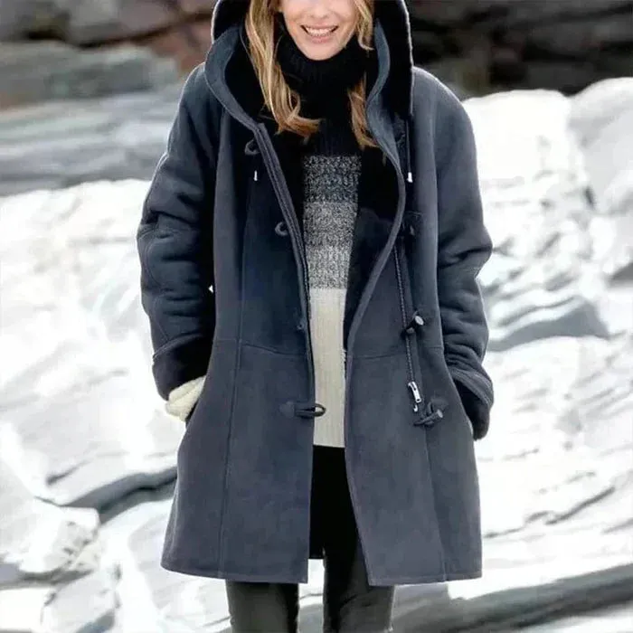 Amelia  | Fleece-Lined Hooded Coat