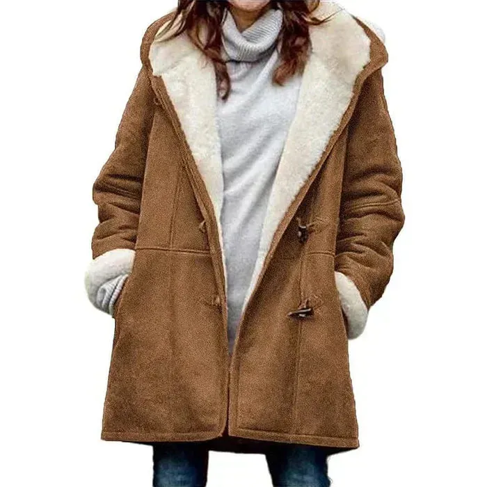 Amelia  | Fleece-Lined Hooded Coat