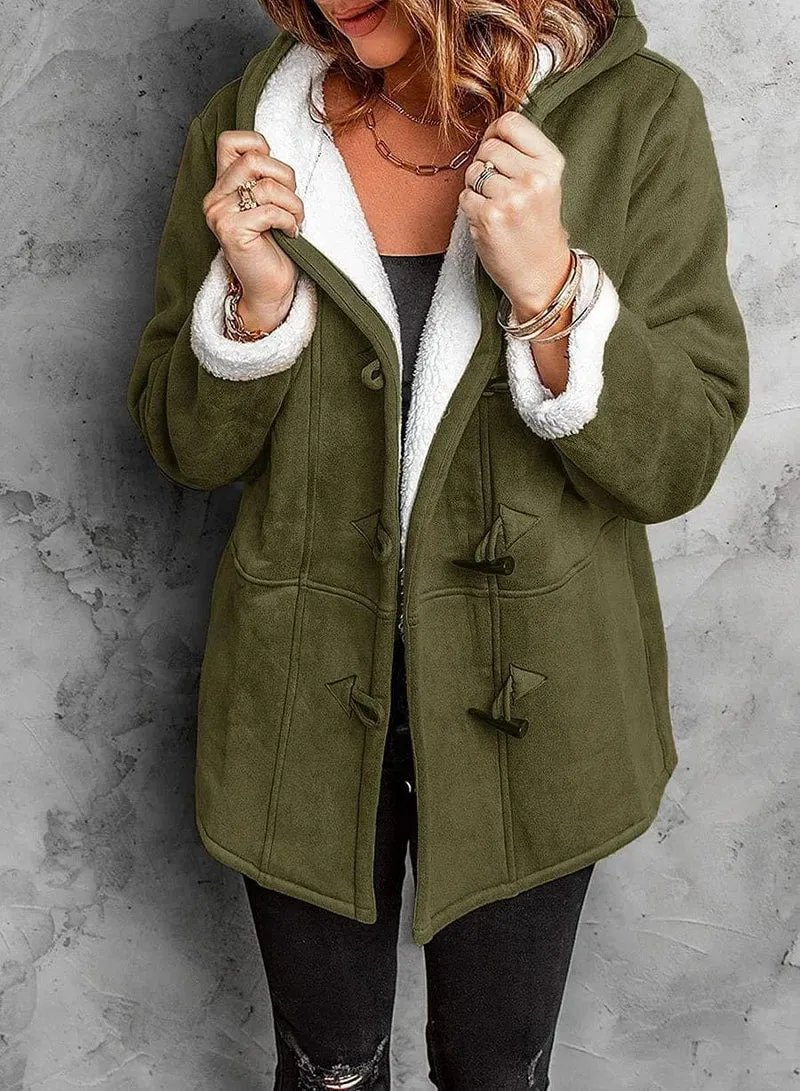 Amelia  | Fleece-Lined Hooded Coat