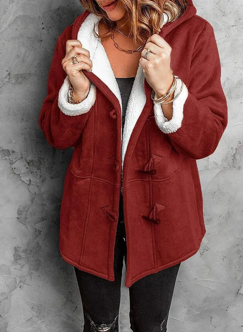 Amelia  | Fleece-Lined Hooded Coat