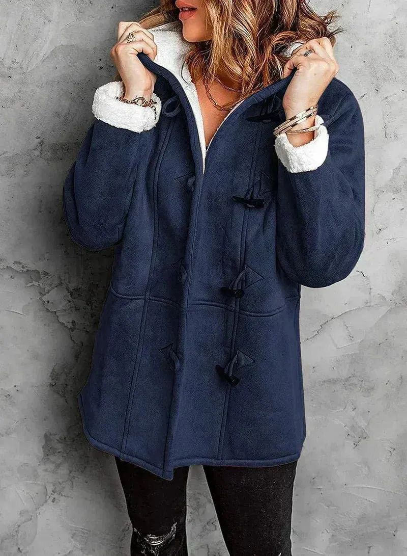 Amelia  | Fleece-Lined Hooded Coat