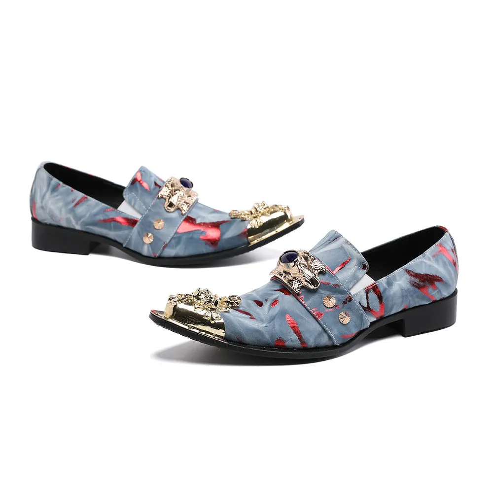 AOMISHOES™  Blauer Treibsand Metal Tip Shoes 9137