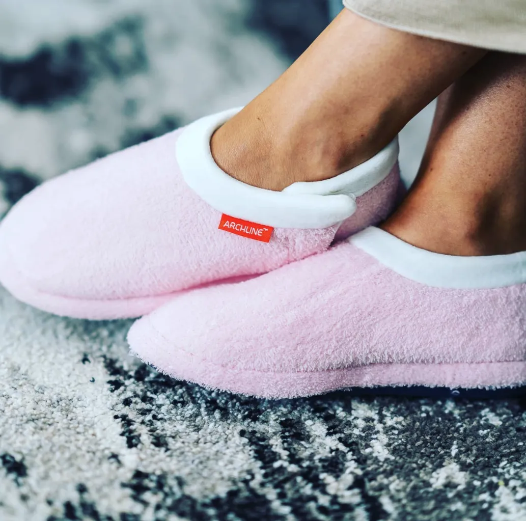 ARCHLINE Orthotic Slippers Closed Scuffs Pain Relief Moccasins - Pink - EUR 42