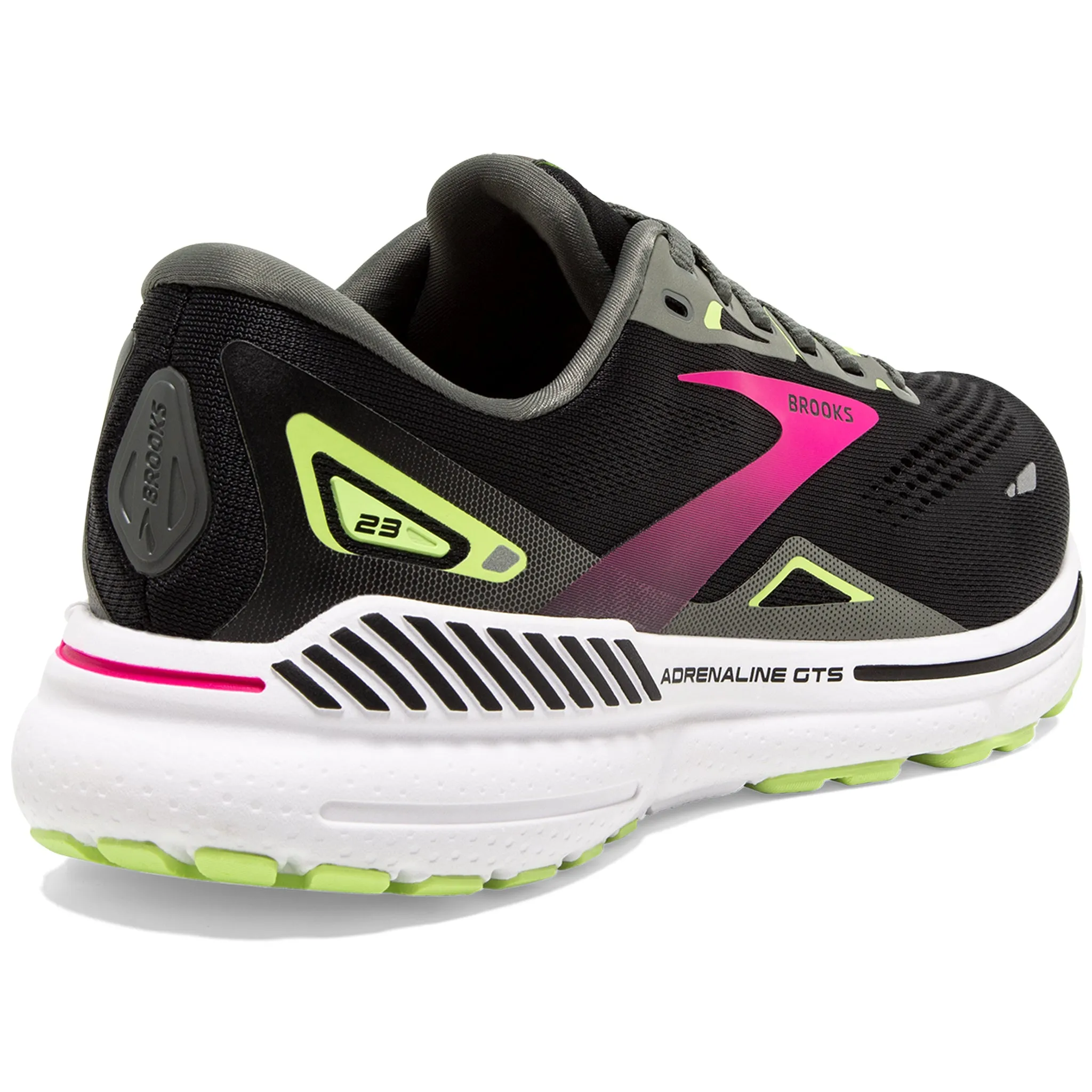 Brooks Adrenaline GTS 23 Women's D Wide Fit Black-Gunmetal-Sharp Green