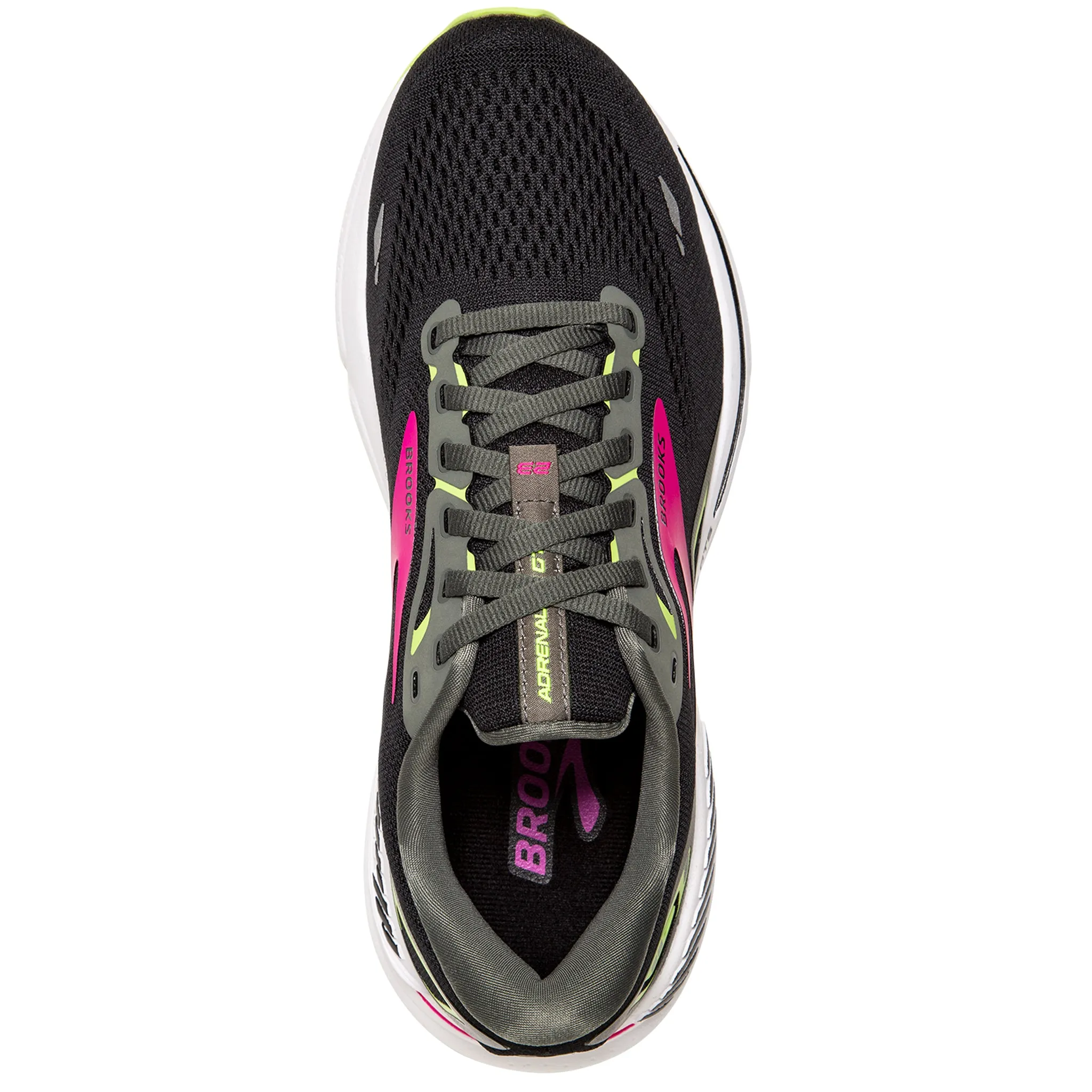 Brooks Adrenaline GTS 23 Women's D Wide Fit Black-Gunmetal-Sharp Green