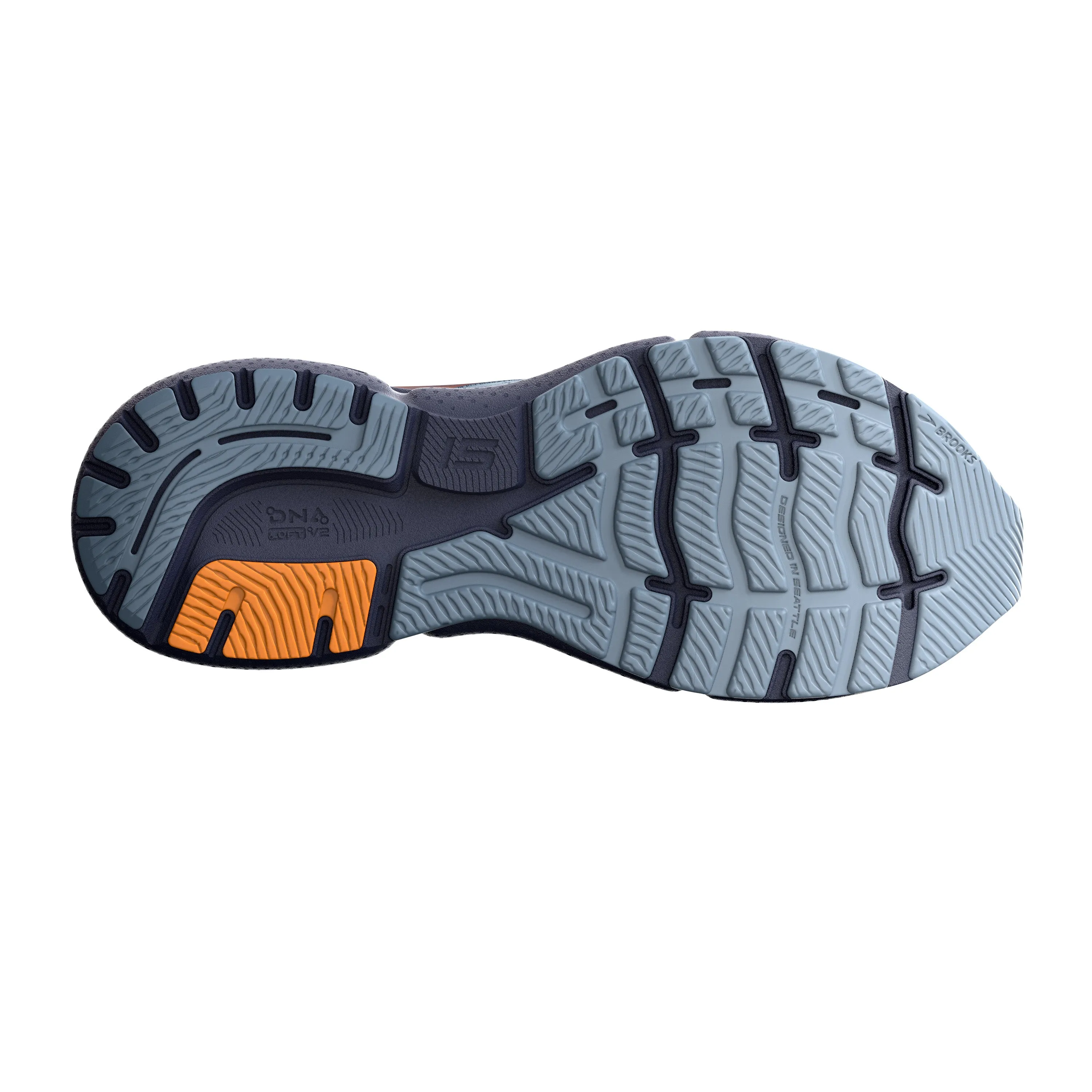Brooks Mens Ghost 15 Wide - Flinstone/Peacoat/Oak (1103932E025)