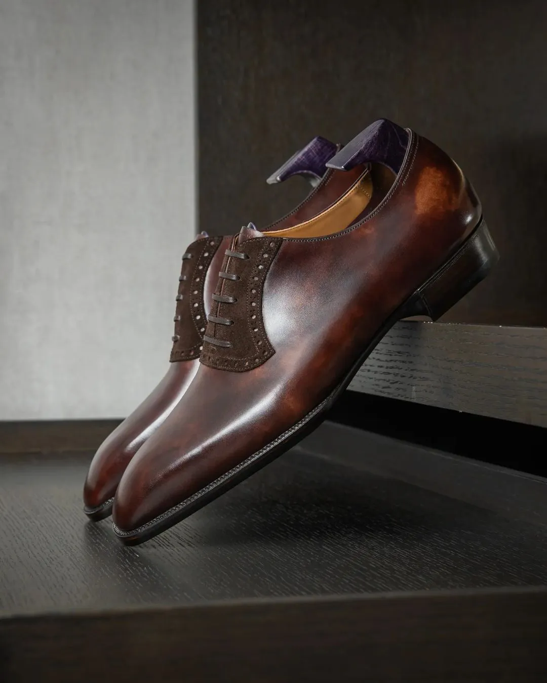 Brown Leather Livorno Brogue Oxford Shoes - AW24