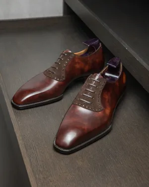 Brown Leather Livorno Brogue Oxford Shoes - AW24