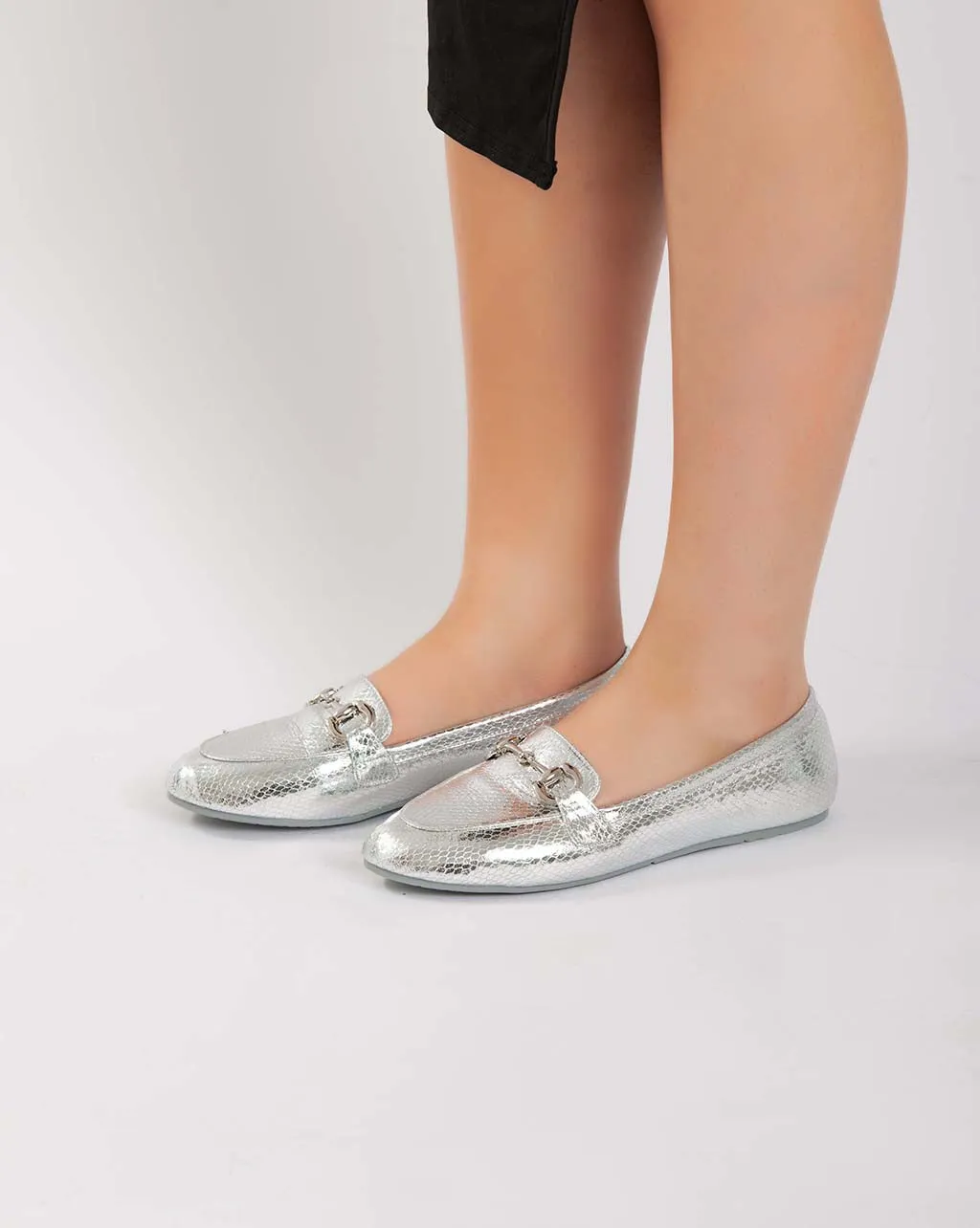 Chain Metallic Ballerina - Silver
