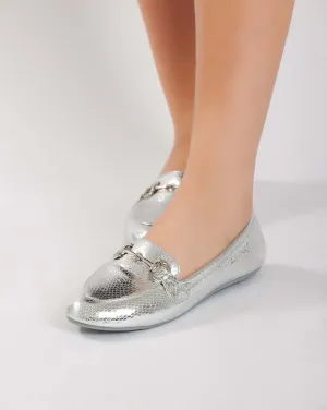 Chain Metallic Ballerina - Silver
