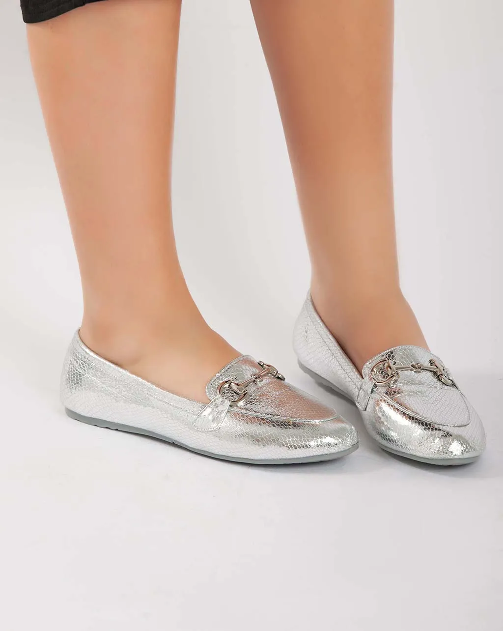 Chain Metallic Ballerina - Silver