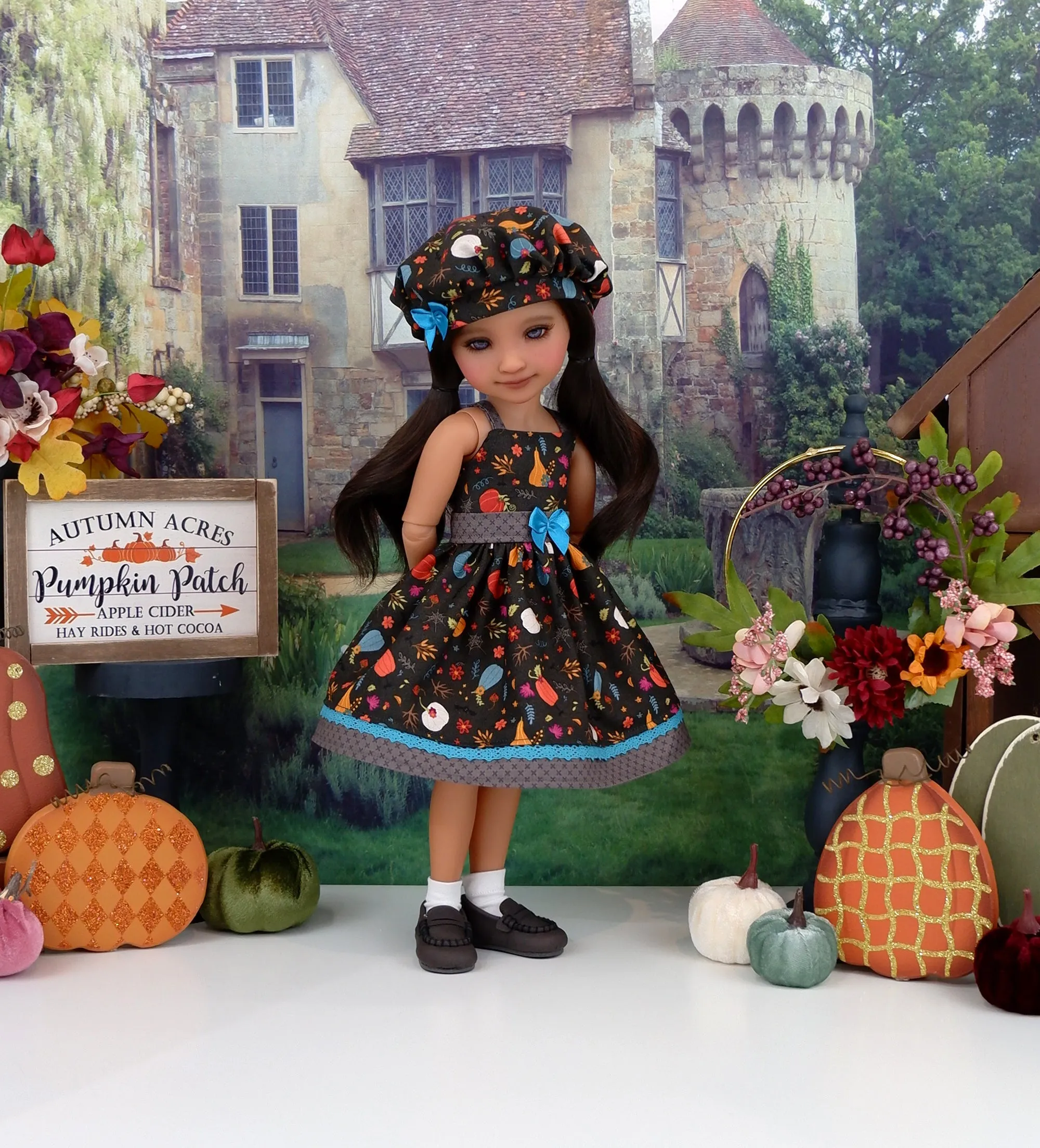 Colorful Harvest - dress with loafers for Ruby Red Fashion Friends doll