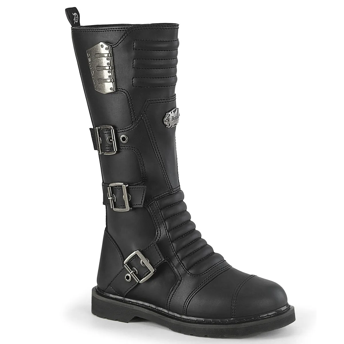 DemoniaCult Bolt 405 Unisex/Mens 1 1/4 Inch Heel, Front Lace, Combat Knee Length Boots