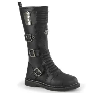 DemoniaCult Bolt 405 Unisex/Mens 1 1/4 Inch Heel, Front Lace, Combat Knee Length Boots