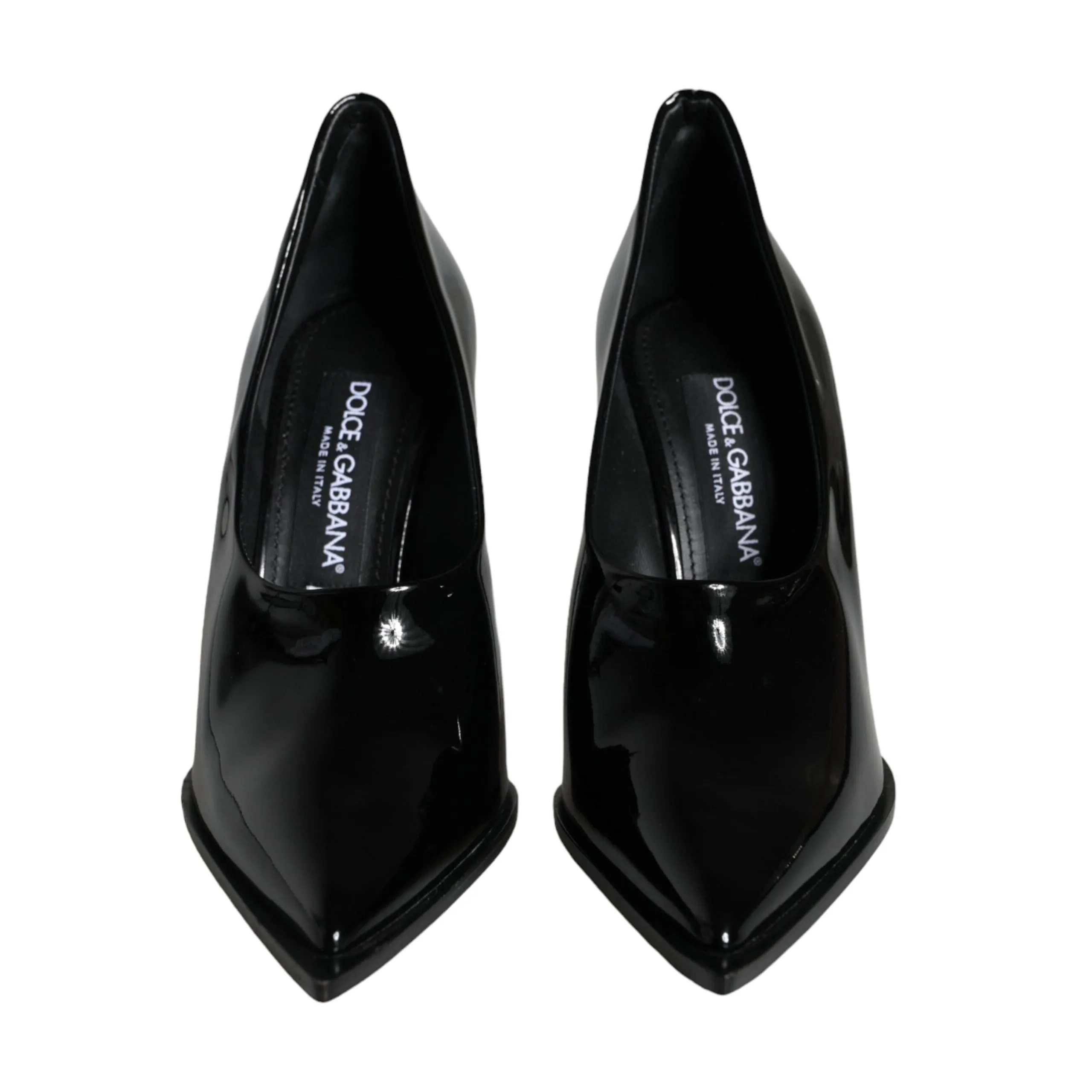 Dolce & Gabbana Black Patent Leather High Heels Pumps Shoes