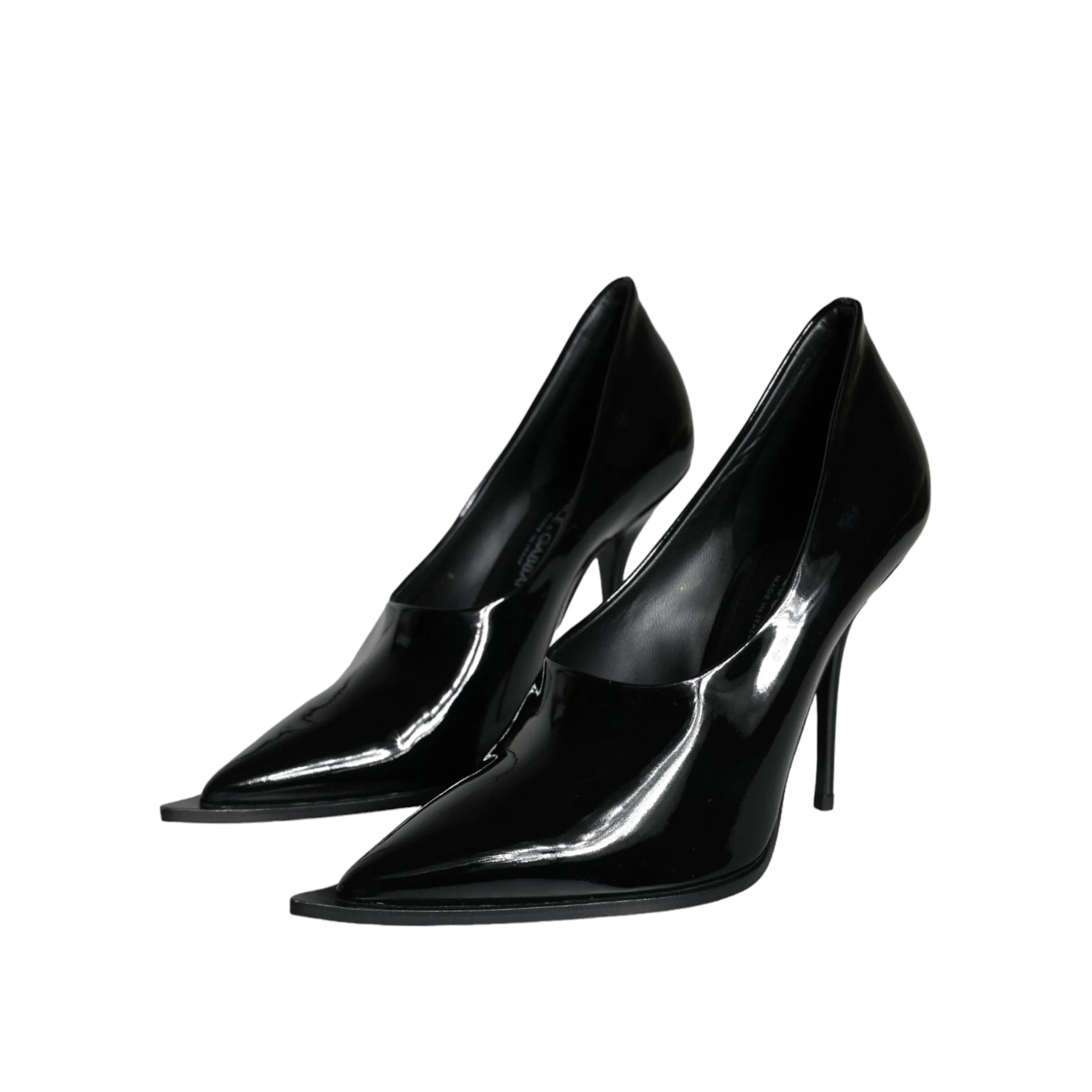 Dolce & Gabbana Black Patent Leather High Heels Pumps Shoes