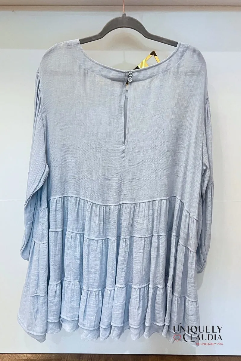 EDGY PLUS: Norma Tiered Babydoll Long-Sleeve Top