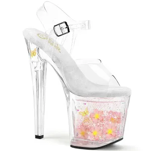 ENCHANT-708AQUA-01 Clr/Clr-B. Pink, 8"Heels
