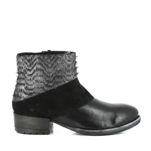 Felmini 9907 Black & Silver Ankle Boots