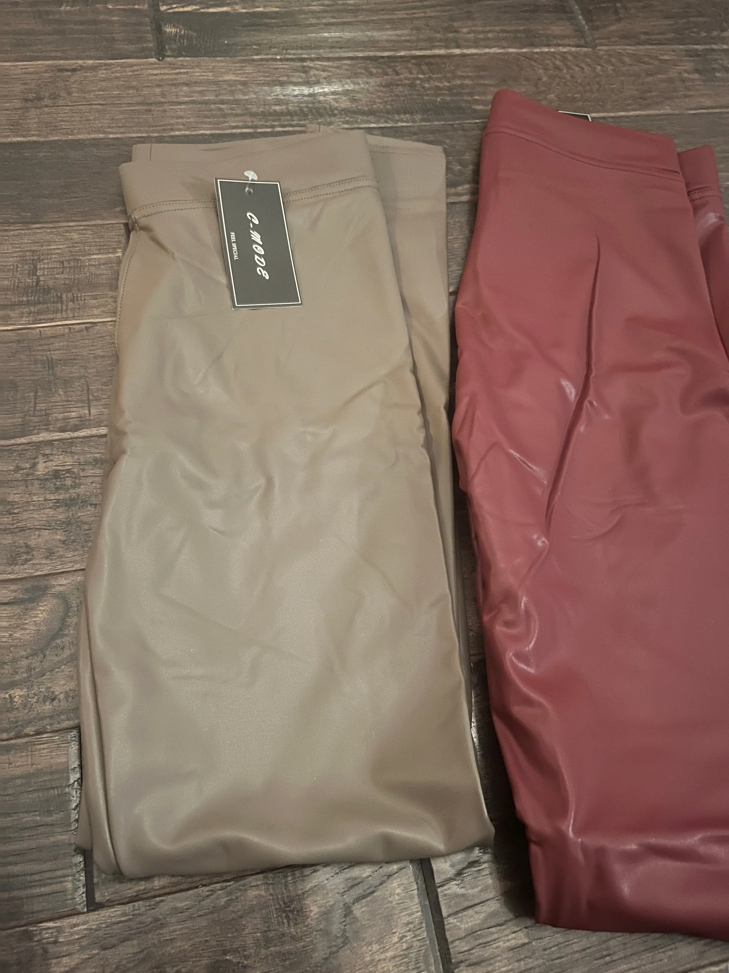 fleece lined PU leggings