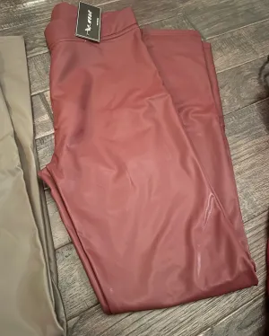 fleece lined PU leggings