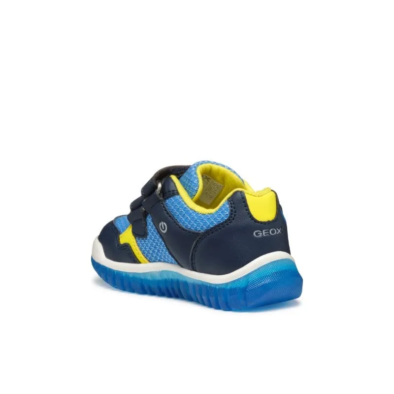 Geox Infants Navy Lightyloo Shoes With Lights B555ZA