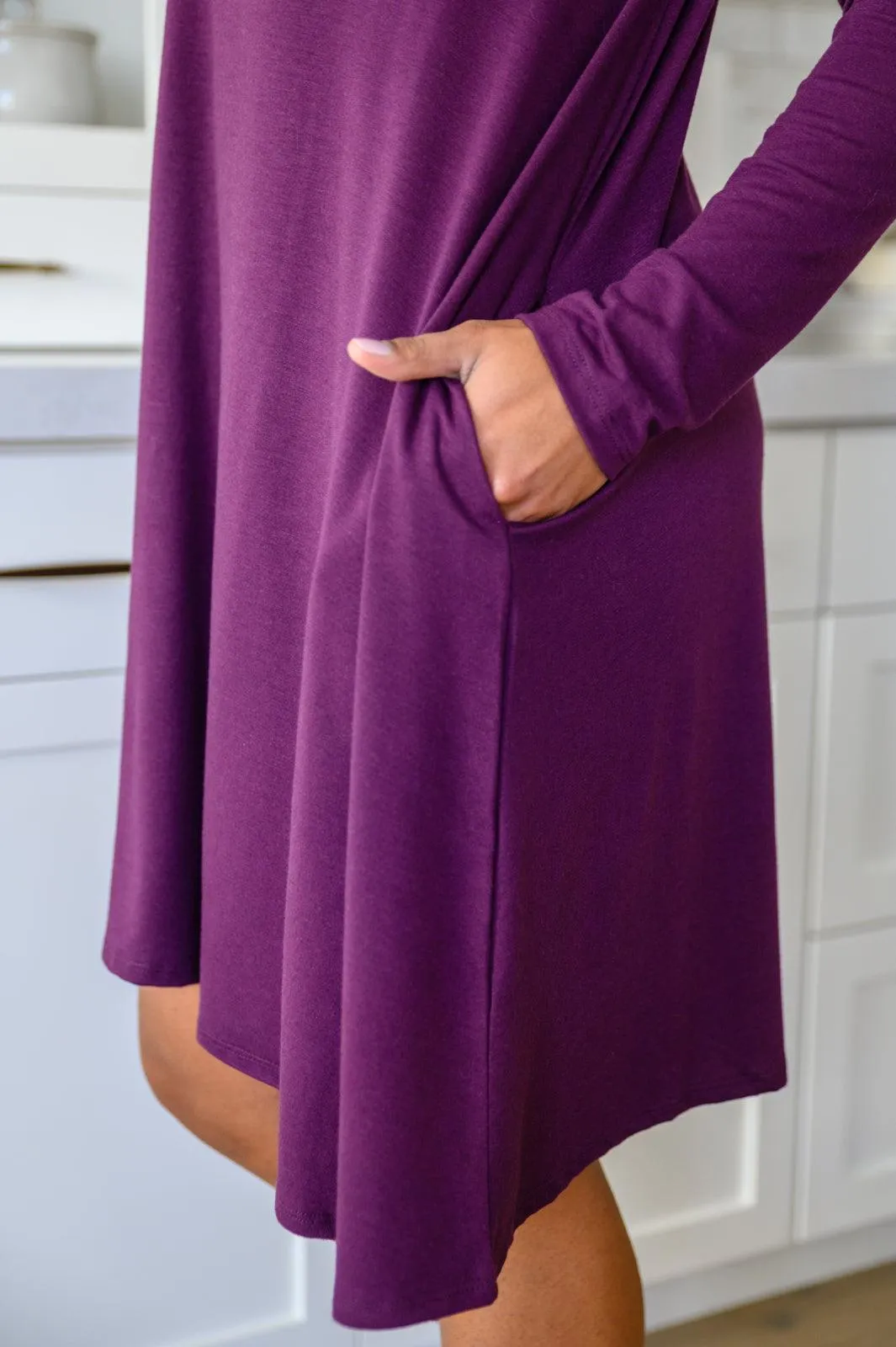 Hazel Blues® | Most Reliable Long Sleeve Knit Dress In Plum
