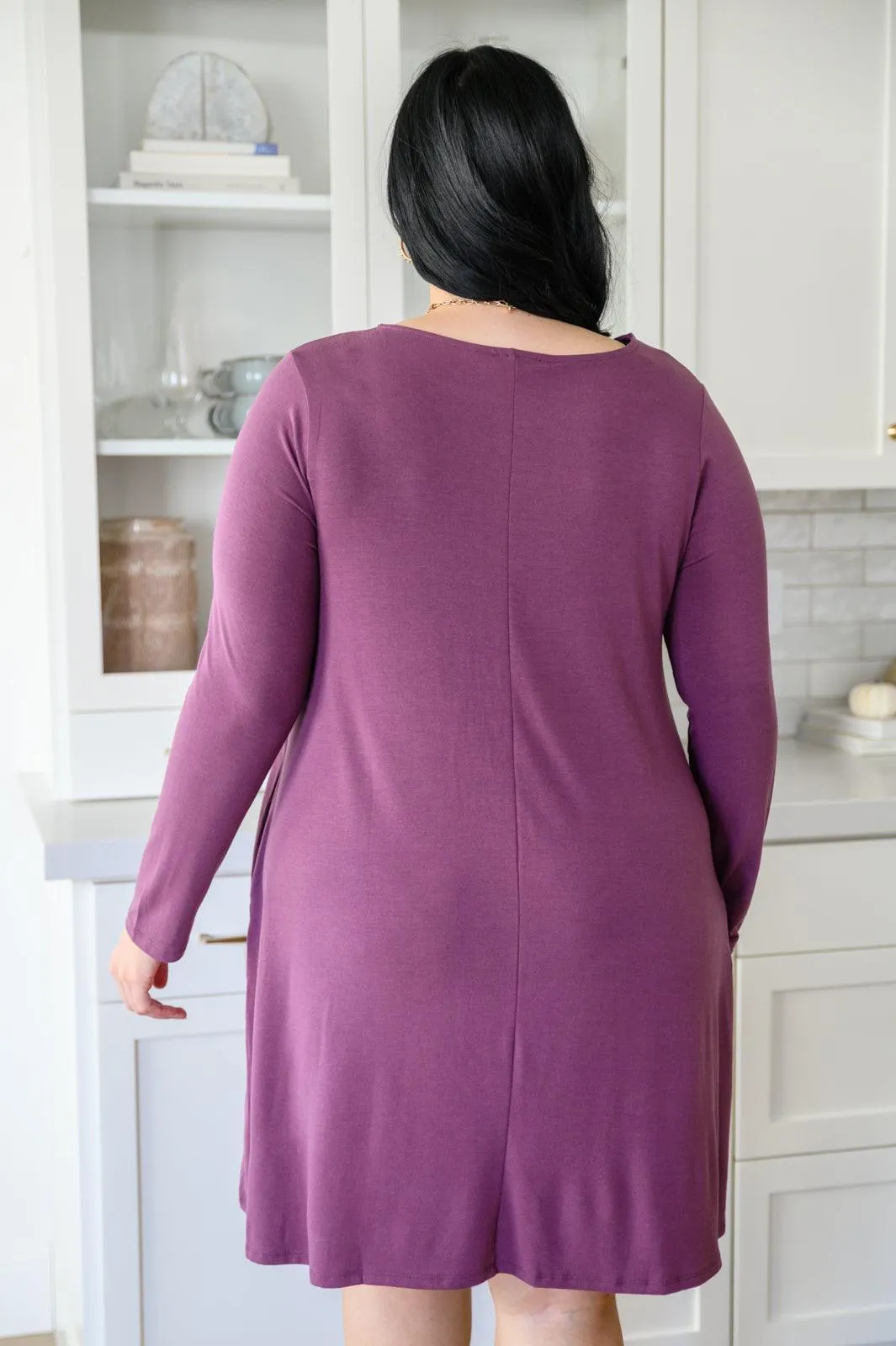 Hazel Blues® | Most Reliable Long Sleeve Knit Dress In Plum