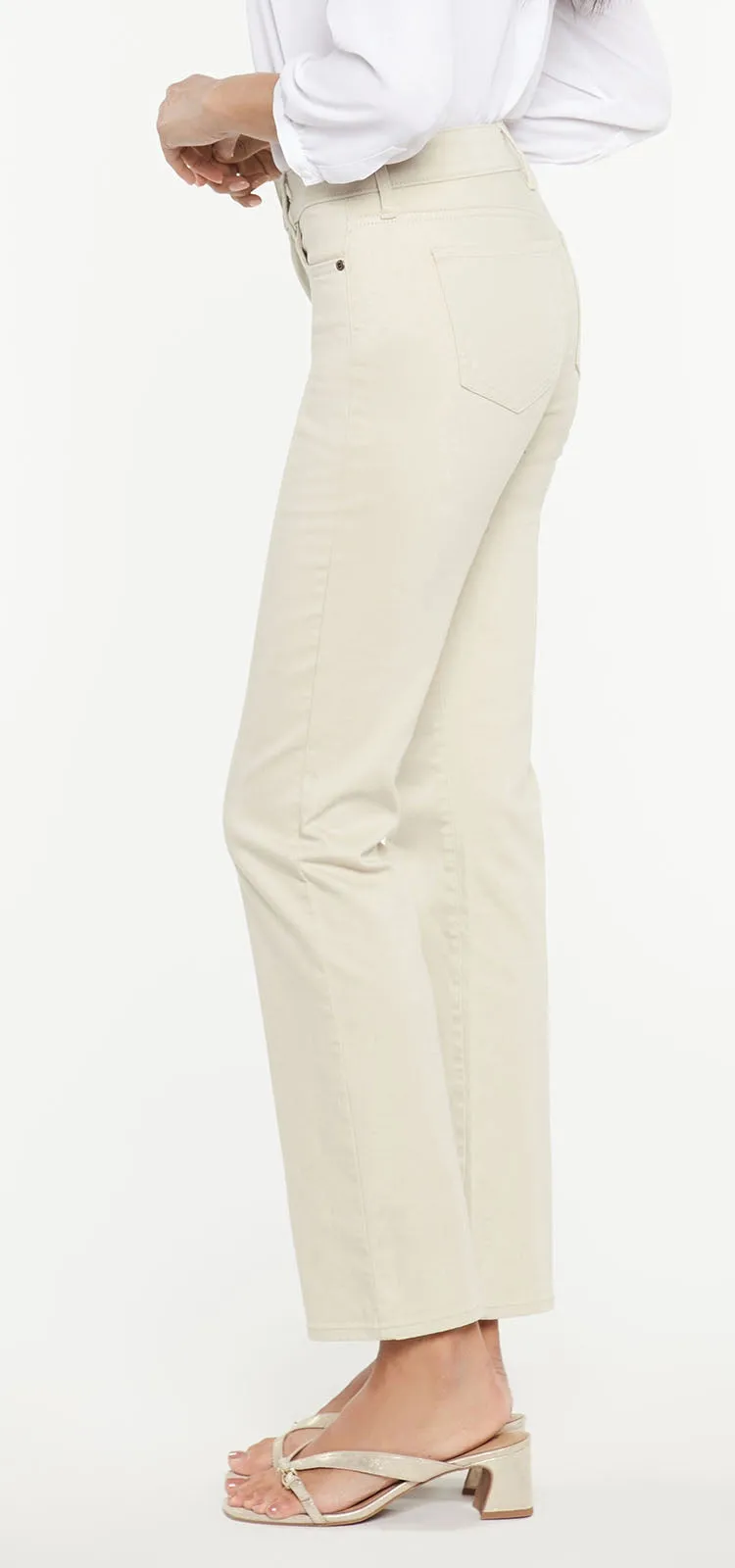 Marilyn Straight Beige Jeans Premium Denim | Feather