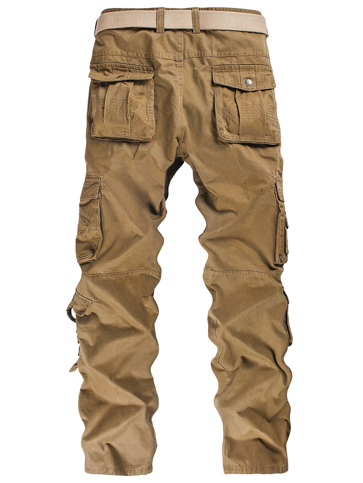 Men Solid Color Pocket Cargo Pants