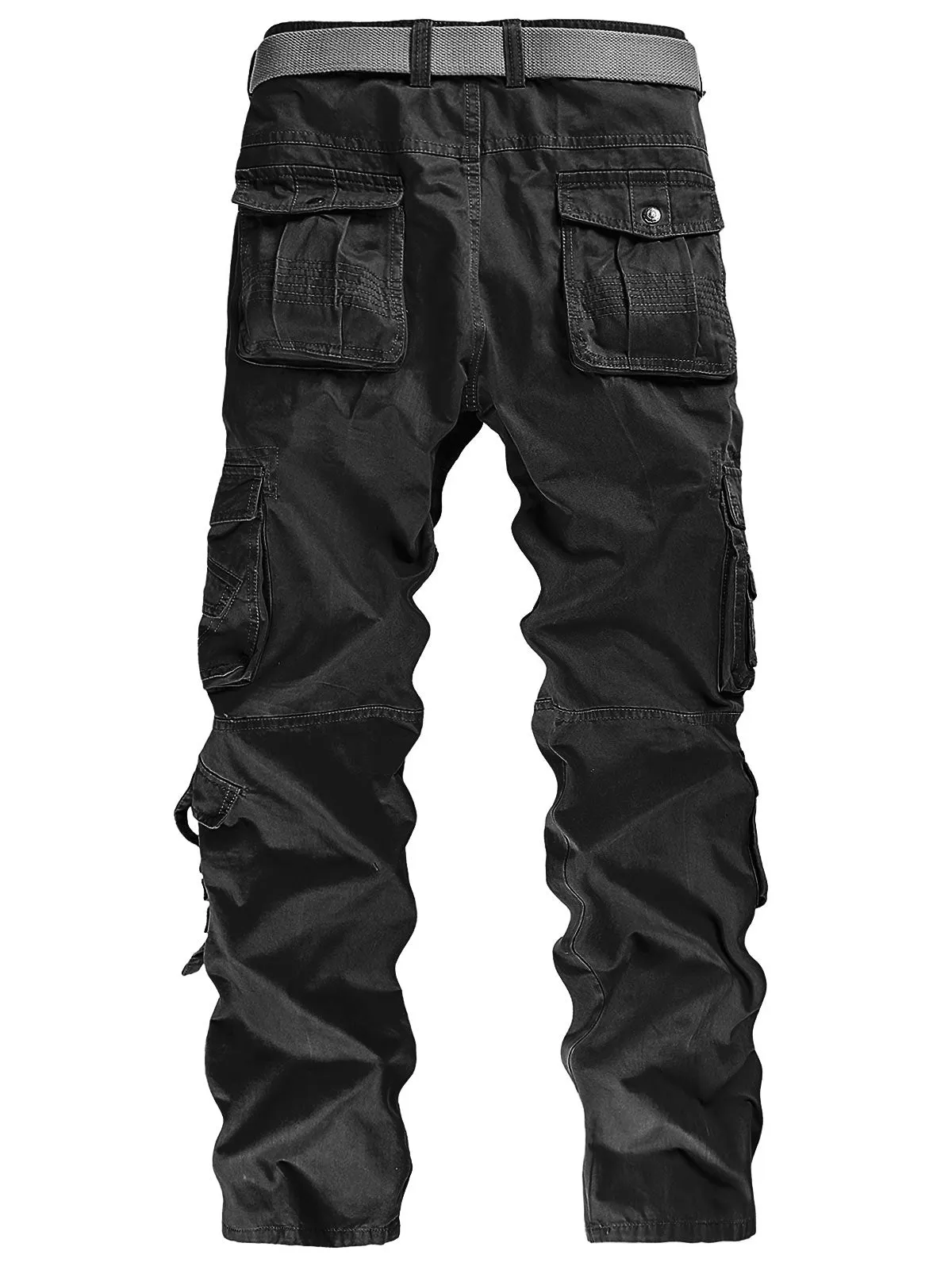Men Solid Color Pocket Cargo Pants