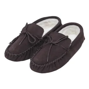 Men's 'Taylor' Lambswool Moccasin with Soft Sole - Brown