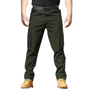 Mens Work Pants Cargo Men's Cargo Pants Trousers Elastic Waist Zipper Pocket Straight Leg Pantalones De Hombre Trabajo