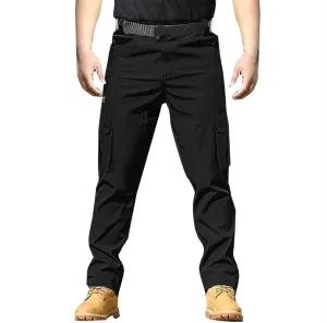 Mens Work Pants Cargo Men's Cargo Pants Trousers Elastic Waist Zipper Pocket Straight Leg Pantalones De Hombre Trabajo