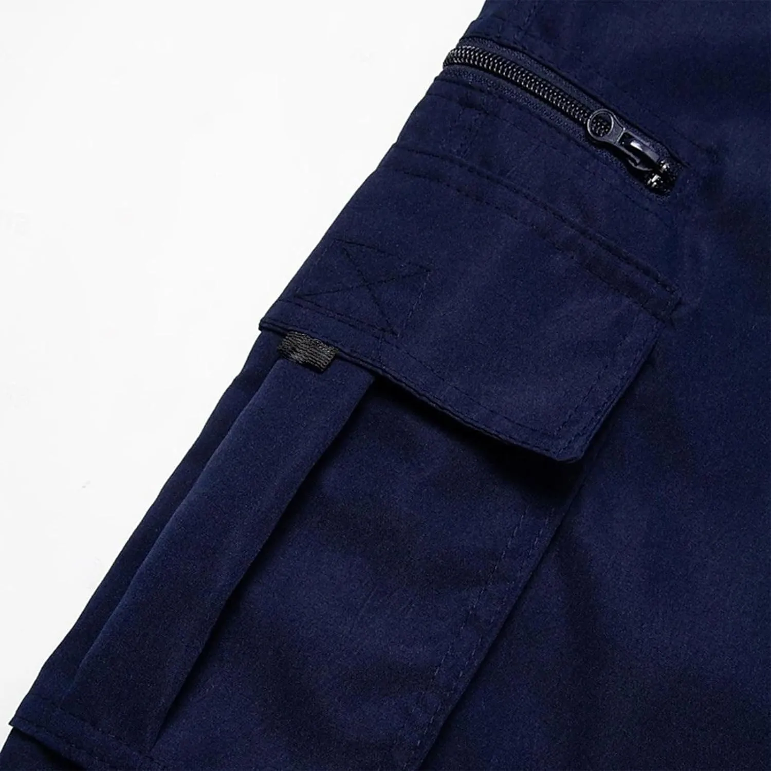 Mens Work Pants Cargo Men's Cargo Pants Trousers Elastic Waist Zipper Pocket Straight Leg Pantalones De Hombre Trabajo