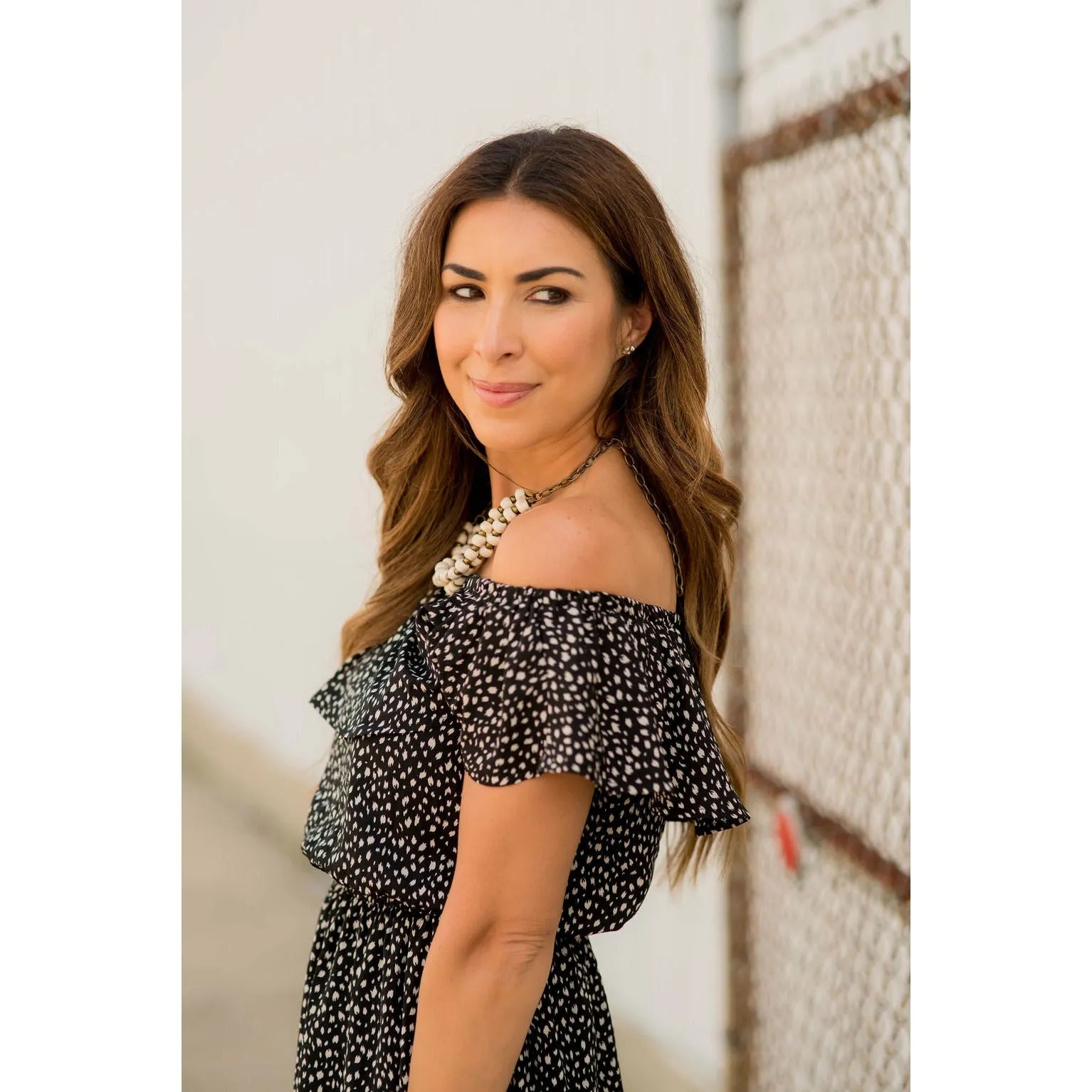Mini Cheetah Off The Shoulder Dress