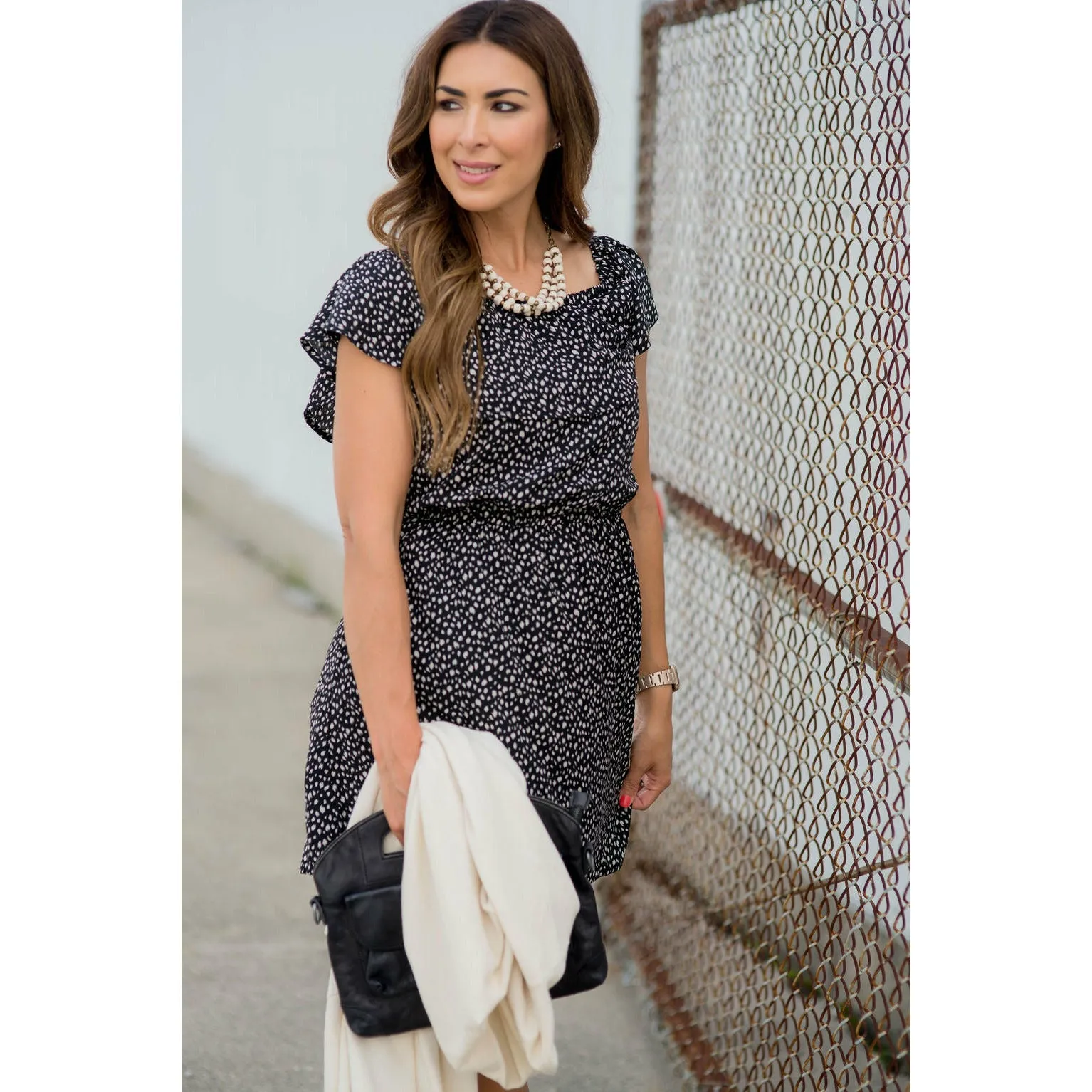 Mini Cheetah Off The Shoulder Dress