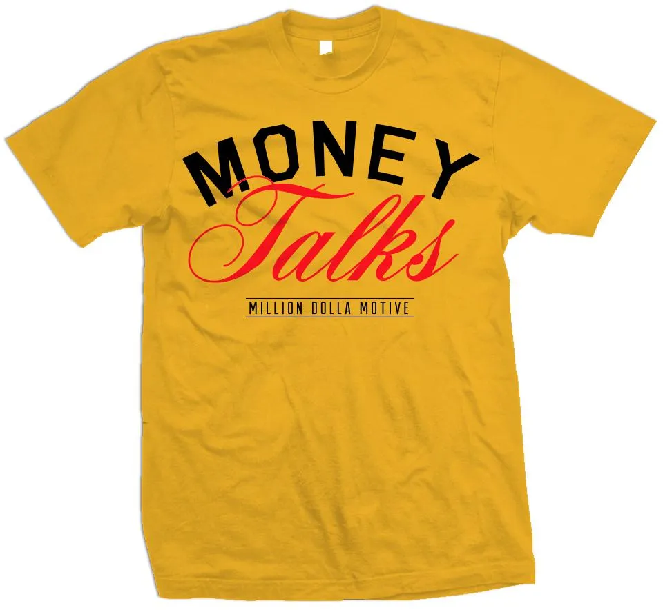 Money Talks - Red on Golden Yellow T-Shirt