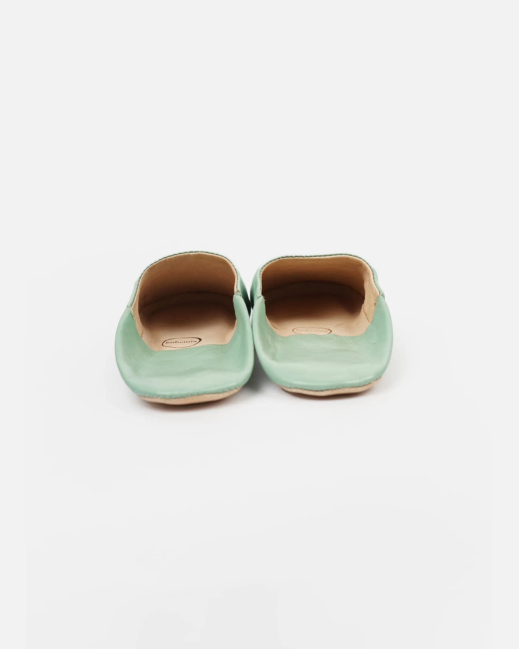 Moroccan Babouche Basic Slippers / Sage