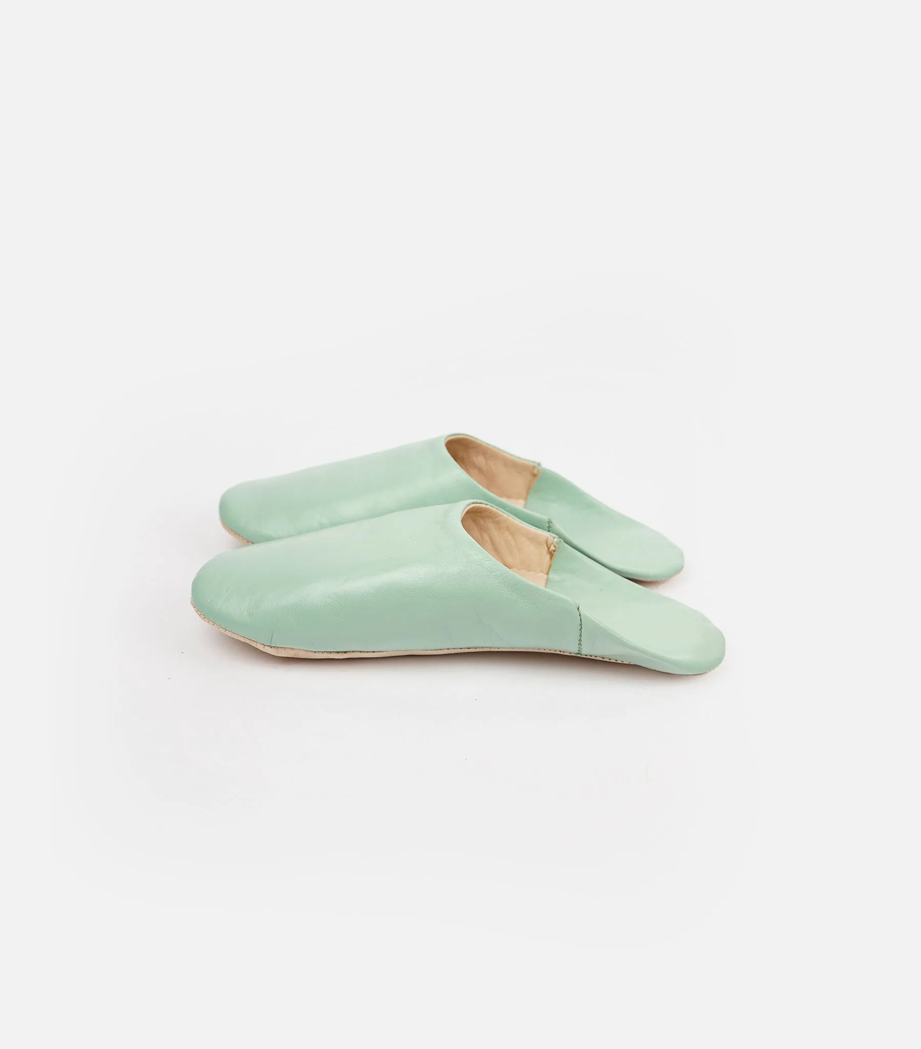 Moroccan Babouche Basic Slippers / Sage