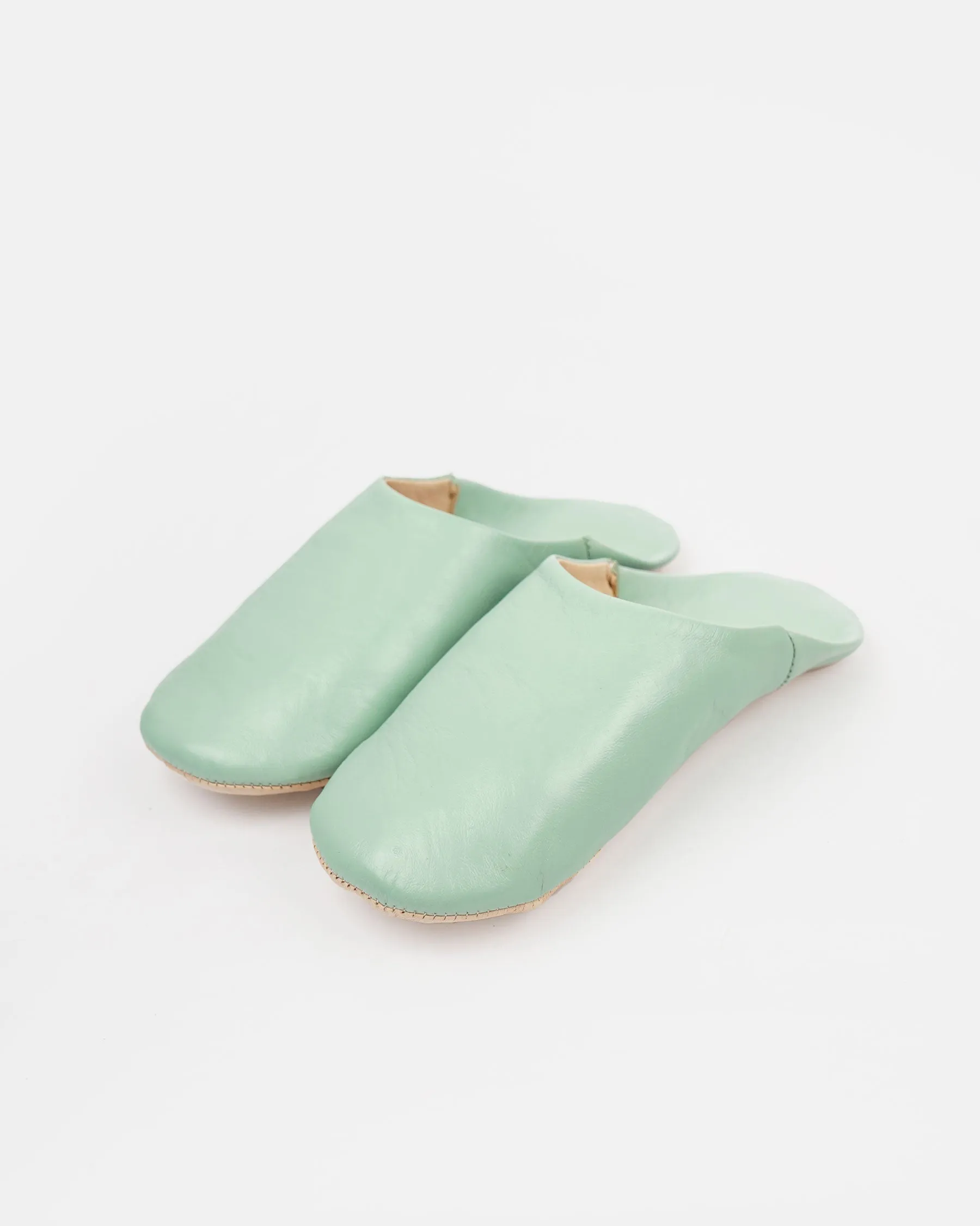 Moroccan Babouche Basic Slippers / Sage