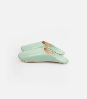 Moroccan Babouche Basic Slippers / Sage